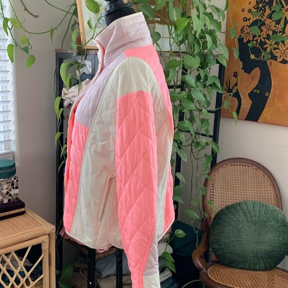 Free People Movement Landscape View Hot Pinky Orange & Cream Ski Jacket - Picture 2 of 7